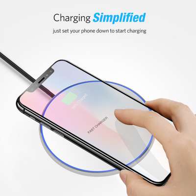 New 10w Portable Fast Wireless Charging Pad Usb Qi Wireless Charger For Airpods