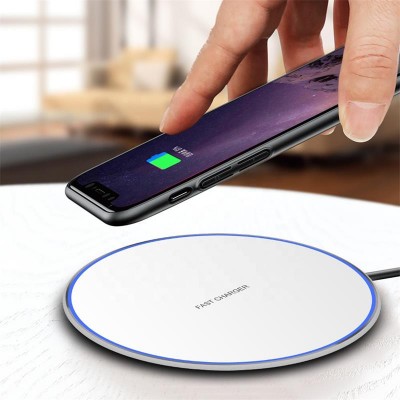 2020 Custom 10w Round Charger Fast Cargador Inalambrico Qi Wireless Charging Pad Wireless Phone Charger for Iphone Samsung