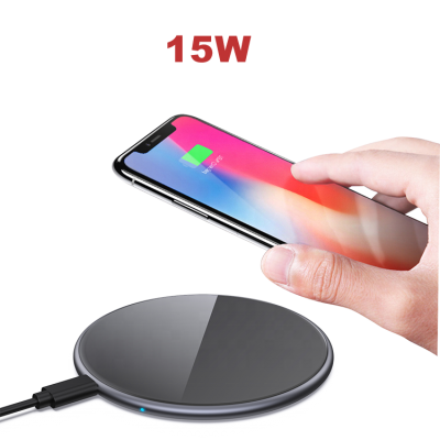 15w Round Charger Fast Cargador Inalambrico Qi Wireless Charging Pad 15W Desktop Wireless Charger for Phone