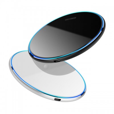 15W Wireless charger QI round shape aluminum alloy wireless fast charge mobile phone wireless charging